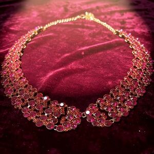 Elegant Gold and Pink Necklace